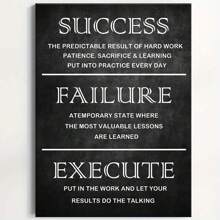 Framed Inspirational Office Framed Wall Art Motivational Quotes Poster Inspiring Success Quotes Canvas Painting Print Artwork For Modern Living Room Wall Decoration Ready To Hang - Framed - View 1