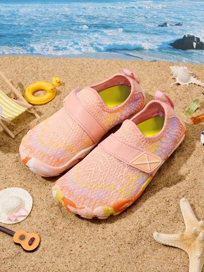 1 Pair Girls' Fashion Casual Comfortable Lightweight Swimming Shoes/Water Shoes, Suitable For Summer, Pink