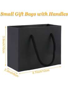 10 Sacs en papier kraft noir avec poignées, sacs cadeaux noirs, sacs cadeaux de couleur unie, petits sacs de shopping portables mini pour boutique, sacs de faveur de mariage et de fête, baby shower, anniversaire, sacs cadeaux, sacs pour demoiselles d'honneur, fête des mères, remise des diplômes