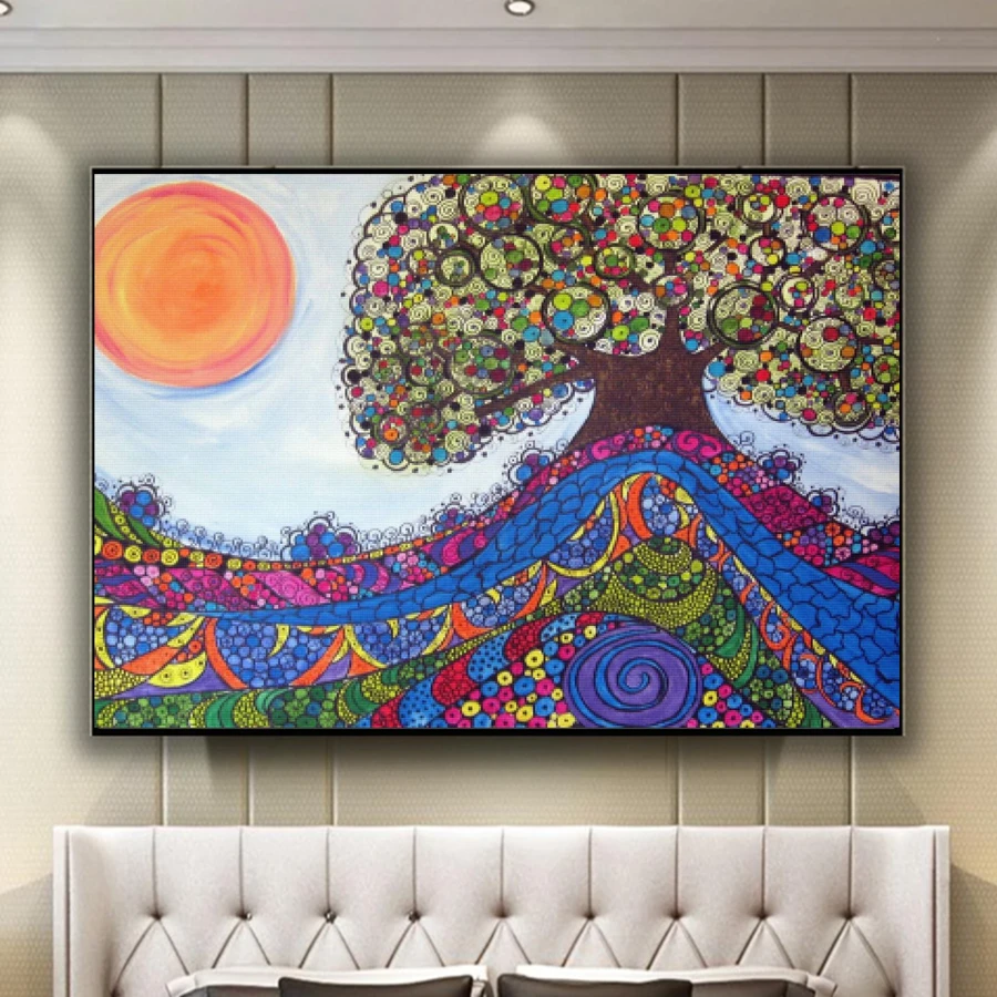 1 件希望之树 DIY 钻石画套件 - 带配件的全套套装，非常适合家庭装饰和放松，成人创意艺术工艺品