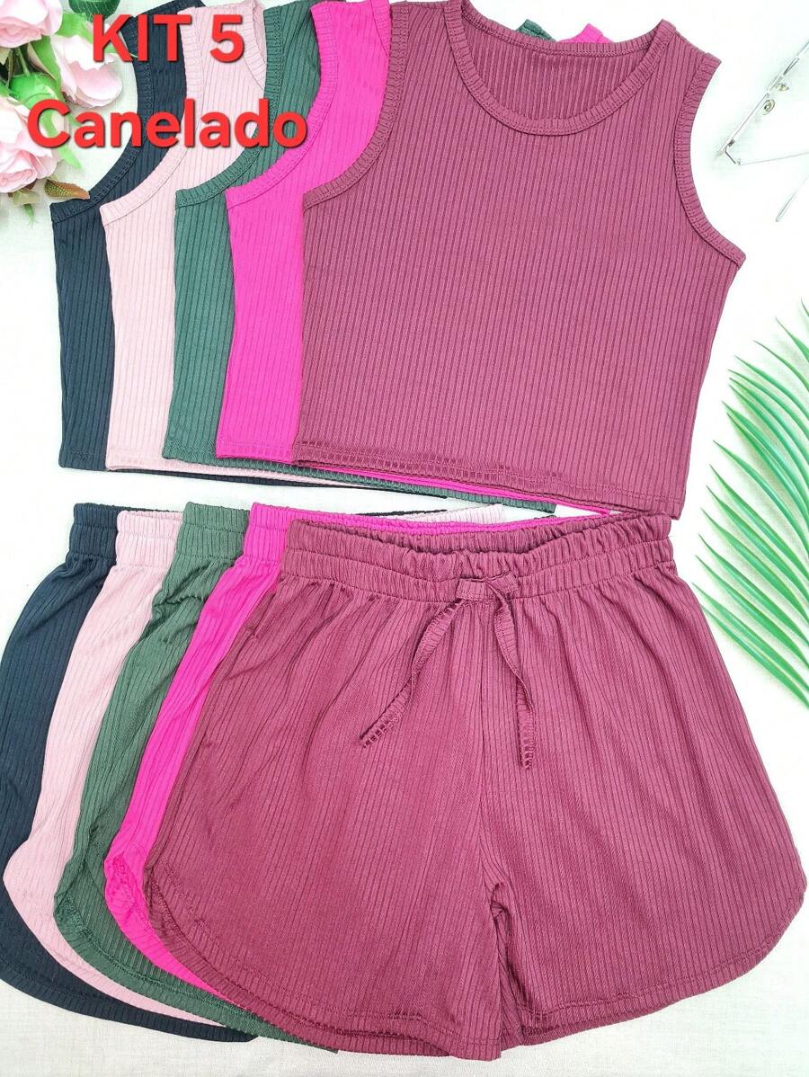 Women Two-piece Outfits - Red Violet - View 1