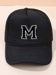 1pc Kid's 26-Letter Baseball Hat, New With Drawstring, Fashionable And Versatile Mesh Breathable Sun Hat, Suitable For Daily Outings In Spring And Summer, Suitable For Use As A Gift