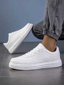 Niche Bread Shoes Men, Korean Version, Students Versatile Flat Casual Sports Sneakers, Men - White - View 2