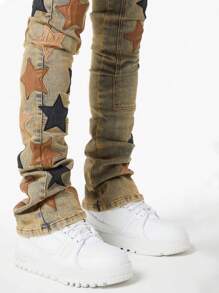 Men's Casual Embroidered Versatile Jeans - Multicolor - View 4