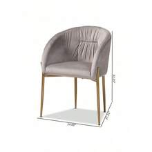Silla de comedor Ballard de Baxton Studio, gris/dorado - 1 - Ver 9
