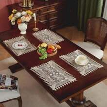 网布精致水溶镂空蕾丝，多彩刺绣工艺，厨房桌旗，防污桌带，桌垫，餐垫，家居装饰，节日装饰，派对婚礼系列桌旗家居装饰桌旗 - 彩色 - 查看 5