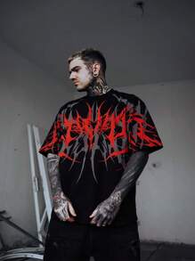 Tricou cu mânecă scurtă, cu mânecă scurtă, cu imprimeu grafic de vară, pentru bărbați, tricou casual