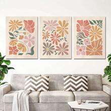 3pcs Natural Floral Posters, Landscape Wall Arts, Retro Minimalist Style, Boho, Ideal Gift For Living Home Decor,Bedroom Decor,Room Decoration Stuff,No Frame 50x70cm/19.68x27.55inch Gifts Birthday Graduation