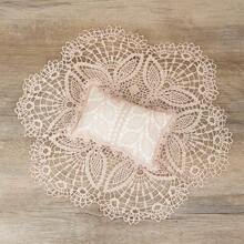Newborn Baby Photography Props Crochet Baby Wrap Mat With Lace And Posing Pillow Sets Baby Photoshoot Accessories Baby Shower Easter Gift Things For Girls/Boys