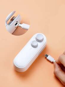 1pc Rechargeable Mini Portable Sealer With Opening Function, 2-in-1 Sealer For Thin Plastic Bags And Packets - White - View 12