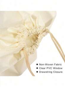 Handbag Dust Proof Bag, Portable Non-Woven Drawstring Storage Bag, Purses Protective Cover With Visible Window,Large Capacity, Dust-Proof, Solid Color, Visible Drawstring Closure, Dustproof Drawstring Bags Non-Woven Dust Cover Bag Travel Essentials Travel Accessories Travel Must Haves Holiday Essentials Holiday Travel Bag - Multicolor - View 9