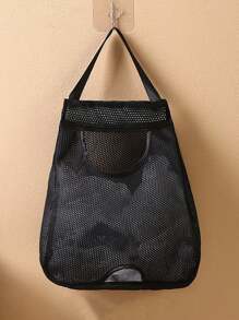 1 pieza Organizador de bolsas de basura plegable, bolsa de malla de almacenamiento montada en la pared sin perforaciones, bolsa de almacenamiento de malla, dispensador de estantería de bolsas de plástico, utensilios de cocina - Multicolor - Ver 1