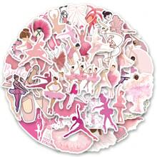 52 件粉色芭蕾舞女演员贴纸乙烯基美学贴纸剪贴簿、日记、保险杠、滑板、水瓶、卡通、安全帽、汽车贴纸和贴花 - 彩色 - 查看 1