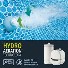 Intex Depuradora de cartucho para piscina, filtración 9.463 l/h, cartucho reemplazable tipo B, temporizador programable, Hydro Aeration, hasta 52.900 L, mantenimiento de agua en piscinas ✅ Entrega 24/48h a España (península)