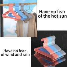 Stainless Steel Coated Hangers With Shoulder Grooves And Hooks, , Sturdy And Space-Saving Clothes Hangers, Rust-Proof, Crack-Resistant, Ideal For Clothes Drying (Assorted Colors)
