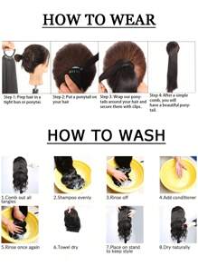 Extensiones de cabello trenzables de 26 pulgadas para niños, 1 pieza y 2 piezas, extensiones de cola de caballo trenzables DIY, cabello sintético esponjoso resistente al calor de color rosa para niñas, accesorios de disfraz para Halloween y fiestas.