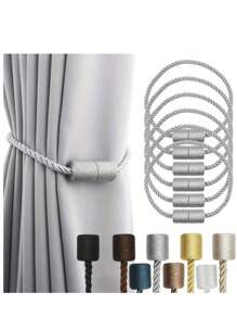 2 Pieces Retro Style Magnetic Curtain Tie-Plastic Elegant Rope Tie-Strong Magnetic Curtain Clip, Suitable For Living Room, Bedroom, Home And Office.