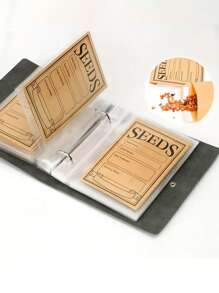 1set Seed Organizer Binder With 50pcs Seed Storage Envelopes - 1 Set Garden Seeds Storage Organizers, Self-Sealing Seed Envelopes, Seed Packet Organizer, Seed Saver, Waterproof And Mold-Proof Seed Packaging Box ﻿