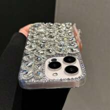 奢华全闪亮水钻镶嵌白色手机壳，兼容 14 Pro Max/ 14 Pro/ 14、 15 Pro Max/ 15 Pro/ 15、 16 Pro Max/ 16 Pro/ 16、 13、 11 和 12 女款 - 白色 - 查看 5