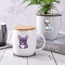 50Pcs French Bulldog Stickers Vinyl Stickers Scrapbook, Journaling, Laptop, Bumper, Skateboard, Water Bottles, Computer, Phone, Cartoon, Hard Hat, Car Stickers