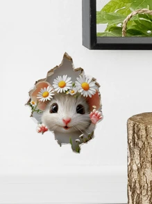 1 szt. Kreatywna naklejka ścienna 3D Mysia Dziura, Mysia Daisy Dekoracja ścienna Samoprzylepna naklejka ścienna do sypialni, przedpokoju, salonu, ganku, prezentów dekoracyjnych do domu Urodziny Ukończenie szkoły Dekoracja ścienna Dekoracja łazienkowa Dekoracja sypialni Dekoracja pokoju Rzeczy do dekoracji salonu Dekoracja domu Dekoracja domu Sztuka ścienna do salonu Naklejki na ścianę Naklejki spersonalizowane