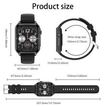 SIEMORL 新款智能手表，300毫安时大容量电池，多种运动模式，天气预报，智能语音通话，月经提醒，计时，音乐播放，时尚多功能女士手表 - 黑色 - 查看 7