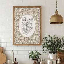1 pezzo cartellone stampa su tela, arte da parete minimalista stile vintage, per decorazione di dormitorio, appartamento, soggiorno, camera da letto, decorazione casa moderna, con motivo botanico floreale vintage senza cornice in stile bohémien