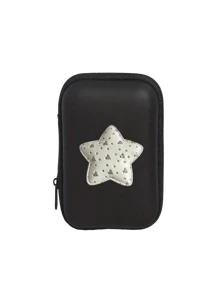 A Portable Mini Storage Bag With Y2k Star Heart Decoration Elements, Waterproof And Anti Drop Eva Material Hard Shell Camera Box, Shockproof Storage Box, Suitable For Storing Digital Cameras And Digital Products, Can Store Headphones