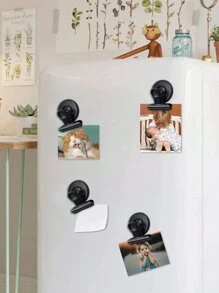 1pc/5pcs/10pcs Round Fridge Magnets, Used For Decorating Refrigerator And Holding Photos/Messages/Notes - Black - View 10
