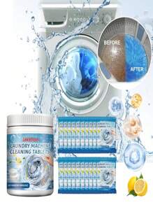 Washing Machine Cleaning Effervescent Tablets - Quickly Clean Dirt And Odor For Front Load And Top Load Washing Machines (Random Delivery Of New And Old Versions)