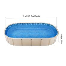 Oval Or Round Pool Liner, 12*24 Ft To 15*30 Ft Or 18 Ft To 33 Ft Unibead Above Ground Pool Liners, 52in Wall Height, Durable Standard Gauge Vinyl, Designed For Steel Sided Above-Ground Swimming Pools - Oval 12*24 ft - 查看 10