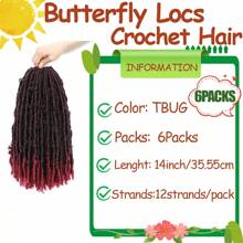14Inch Butterfly Locs Soft Distressed Faux Locs Crochet Hair Wigs Crochet Braids Synthetic Hair Extensions Suitable For All Holidays