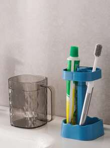 Toothbrush Holder With Toothbrush Cup/Case, Toothbrush Stand For Manual And Electric Toothbrush, Dental Storage Rack For Bathroom Countertop Home Bathroom Decor Fall Decor Back To School