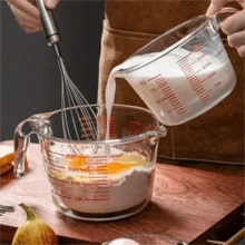 Heat-Resistant Glass Measuring Cup With Precise Scale & Ergonomic Handle - Microwave/Oven Safe For Baking And Cooking