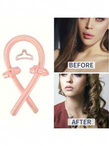 4 件套无热卷发套装，适合女性长发，卷发器适合过夜卷发，无热卷发配件套装带发夹，方便卷发