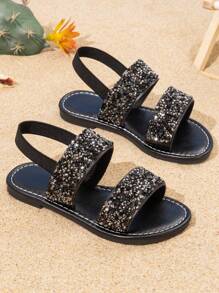 Nuevas sandalias de moda para niños en verano, diseño con lentejuelas, adecuadas para usar en la playa, antideslizantes y versátiles