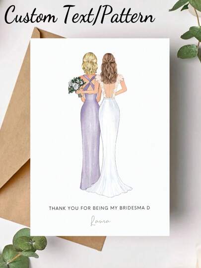 1pc- Custom Bridesmaid Thank You Cards, Personalized Custom Name Bridesmaid Thank You Cards, Customizable Wedding Thank You Cards, You Can Pick Multiple Pattern Greeting Cards, You Will Be My Bridesmaid, Custom Printed Bridesmaid Cards, Thank You Cards, Birthday Gift Cards, Wedding Cards, Uncommon Items, Gift Cards, Wedding Party Gifts