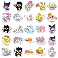 Sanrio 50 piezas Pegatinas surtidas de Sanrio, dibujos animados lindos, a prueba de agua, decorativas para papelería