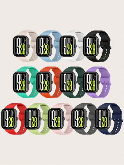 1 pezzo Cinturino in silicone monocromatico casual a scatto compatibile con Redmi Watch 5