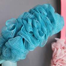 1 cepillo de baño de largo, depurador de ducha de baño para espalda, esponja exfoliante de malla suave para el cuerpo, cepillo limpio para la espalda del baño OSX0 - Azul - Ver 2