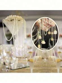 196.85 英寸 4 毫米仿白珍珠串珠花环仿珍珠亚克力珠塑料花环绳美丽优雅的白色亚克力珠串特别适用于婚礼派对生日珠宝配饰婚礼生日派对装饰 - 彩色 - 查看 8