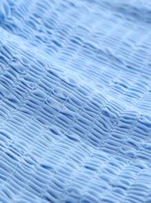 1件装 小女孩可爱优雅甜美公主风3D蝴蝶刺绣装饰吊带薄纱泡泡裙蓬蓬裙，适合派对、节日、生日、演出等各种场合 - 藍色 - 查看 6