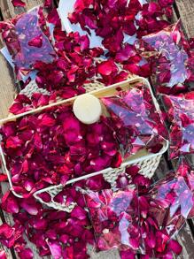 100/200/500/1000/2000 片高品质天然干红玫瑰花瓣 - 非常适合婚礼、蜡烛和肥皂制作、DIY 工艺品 - 紅色 - 查看 6