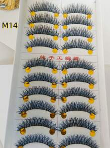 New Arrival Taiwan Classic Red Lash 10-Pairs Natural Thick False Eyelashes, Best Selling, Suitable For Family Gatherings, Parties, Students, High Cost-Performance