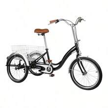 20 Inch Adult Tricycle Trike Bicycle 3-Wheel Bike 1-Speed Tricycle With Basket - black color - View 3