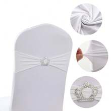 30/10/1 Pieces Of Spandex Elastic Chair With Bowknot For Wedding Reception - Universal Elastic Chair Cover Strap, Buckle Slider Suitable For Decorating Chair Waistband, Birthday Party, Wedding Party, On-Site Chair Backrest Decoration And Fixation For Banquets, Parties, Hotel Events Graduation Party Chair Decoration