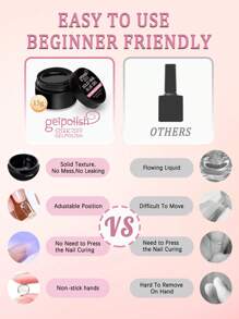 15g 固体指甲修整凝胶，延长硬指甲凝胶，不粘手指甲雕塑凝胶，丙烯酸延长指甲凝胶，用于美甲水钻水晶花美甲沙龙在家 - 無色 - 查看 7