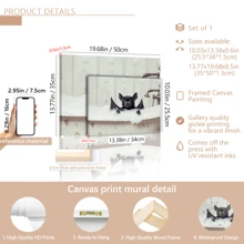 1pc Canvas Animal Painting, Indoor Wall Art Decor, Bats With Shower Foam In Bathtub Prints, Suitable For Cafe, Office, Living Room, Bathroom, Dining Room, Dormitory Or Kitchen Decoration Gifts Birthday Graduation