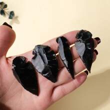 1 件天然黑曜石羽毛箭水晶雕刻石工艺品矿物标本吉祥物风水收藏家居装饰父亲父亲礼物 - 黑曜石箭頭 - 查看 10