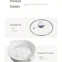 RAF Portable Electric Cooking Pot, Multi-Function Pot For 1-3 People, Steaming & Cooking, Non-Stick, Suitable For Boiling, Stewing, Steaming, Cooking Various Dishes Like Chicken, Pasta, Rice, Soup, Porridge, And Hot Pot - 美規A型插(110-127V) - 查看 8